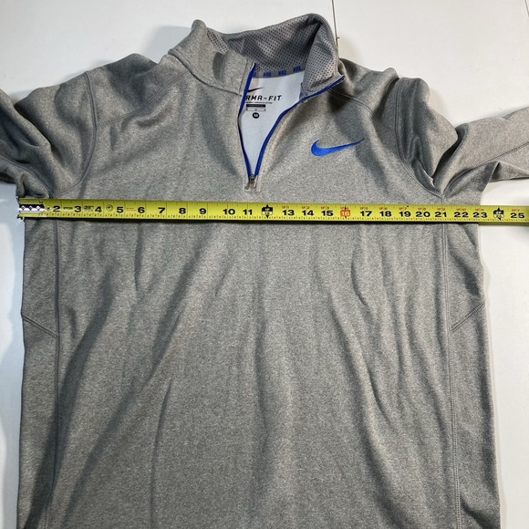 NEW Nike Therma Fit Sweatshirt Medium Gray 1/4 Zip Pullover Swoosh Golf Pullover - Picture 5 of 9